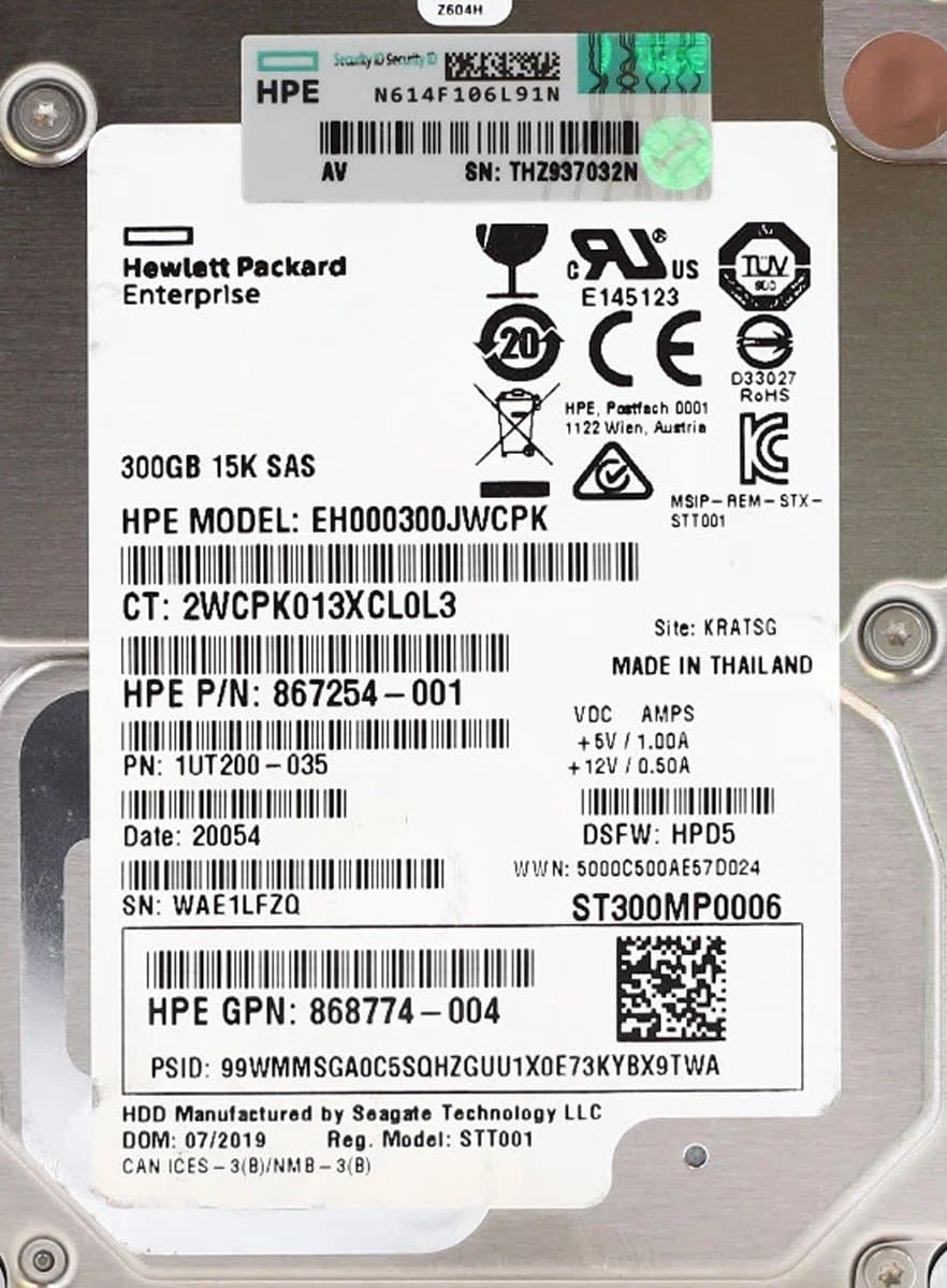 Жесткий Диск HP 300Gb 15000 SAS 2.5" HDD 1UT200-035