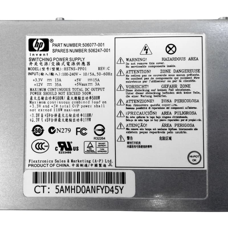Блок Питания HP 506247-001 500W