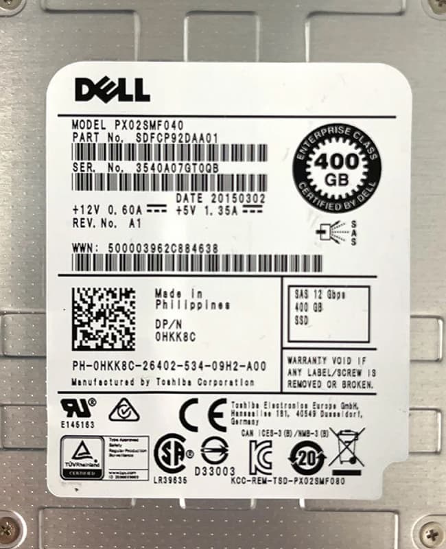 Жесткий диск Dell 0HKK8C 400Gb  SAS 2,5" SSD
