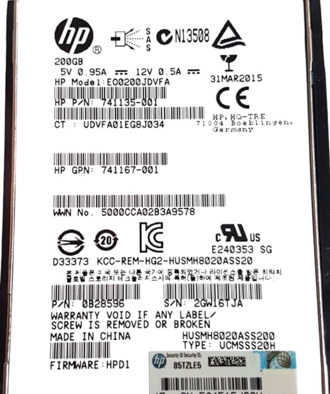 Жесткий Диск HP 0B28596 200Gb SAS 2.5" SSD