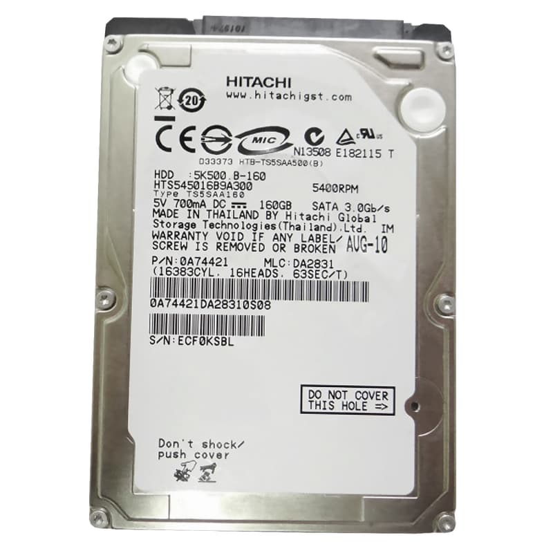 Жесткий диск Hitachi 0A74421 160Gb 5400 SATAII 2,5" HDD