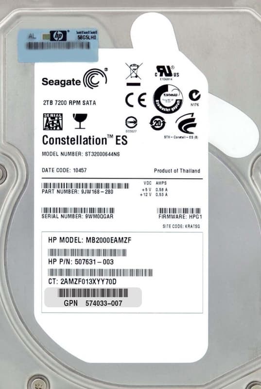 Жесткий диск HP 574033-007 2Tb 7200 SATAII 3.5" HDD