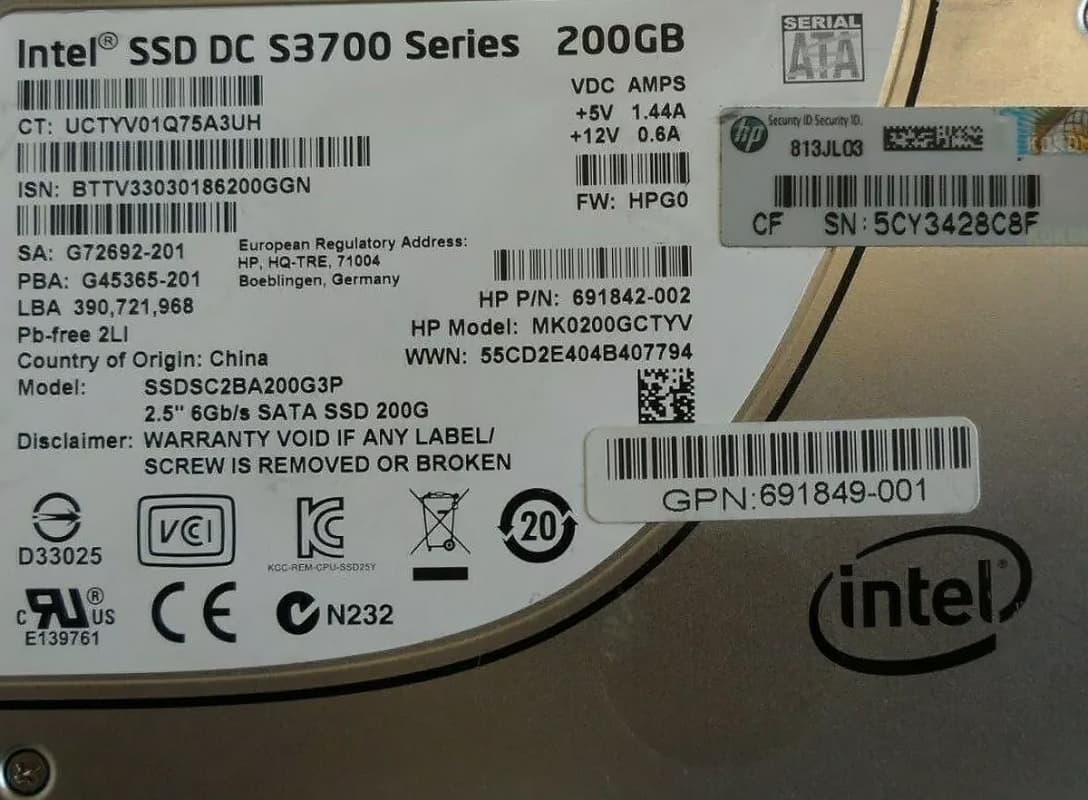 Жесткий диск HP 691849-001 200Gb SATAII 2.5" SSD