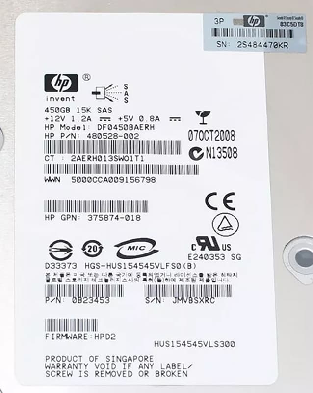 Жесткий диск HP 375874-018 450Gb  SAS 3,5" HDD