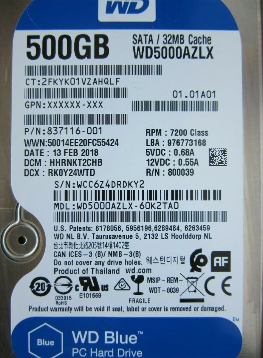 Жесткий диск HP 500Gb 7200 SATAIII 3.5" HDD 837116-001