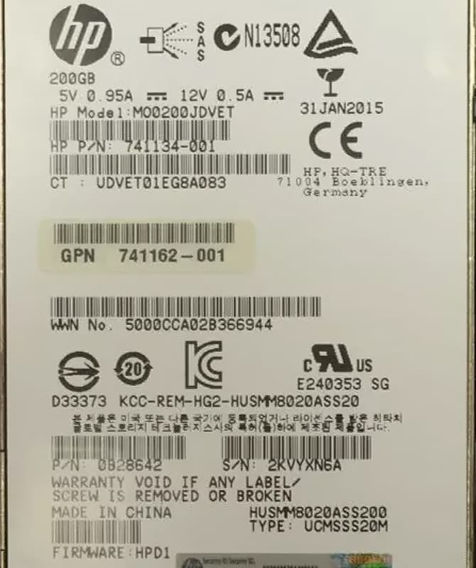 Жесткий Диск HP 0B28642 200Gb SAS 2.5" SSD