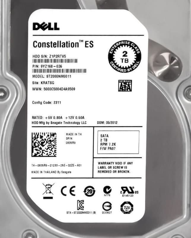 Жесткий диск Dell 835R9 2Tb  SATAIII 3,5" HDD