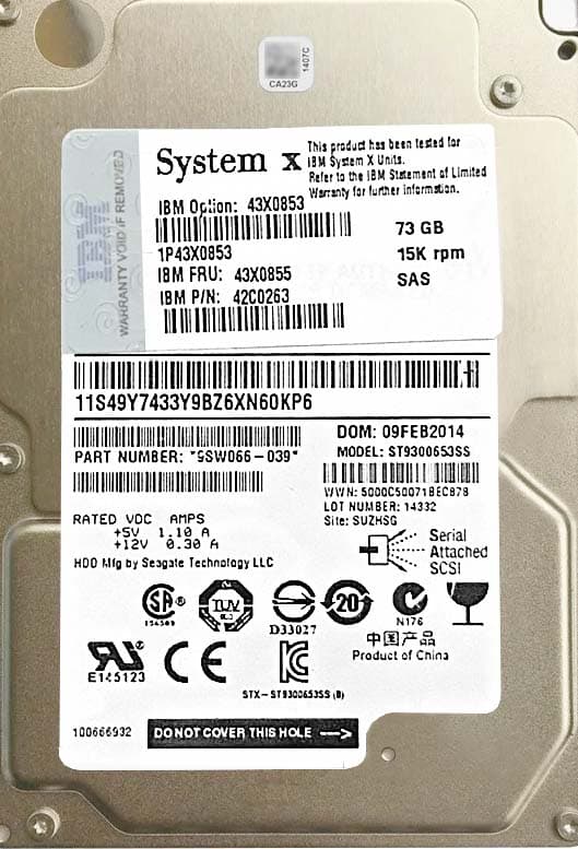 Жесткий диск IBM 43X0853 73Gb 15000 SAS 2,5" HDD