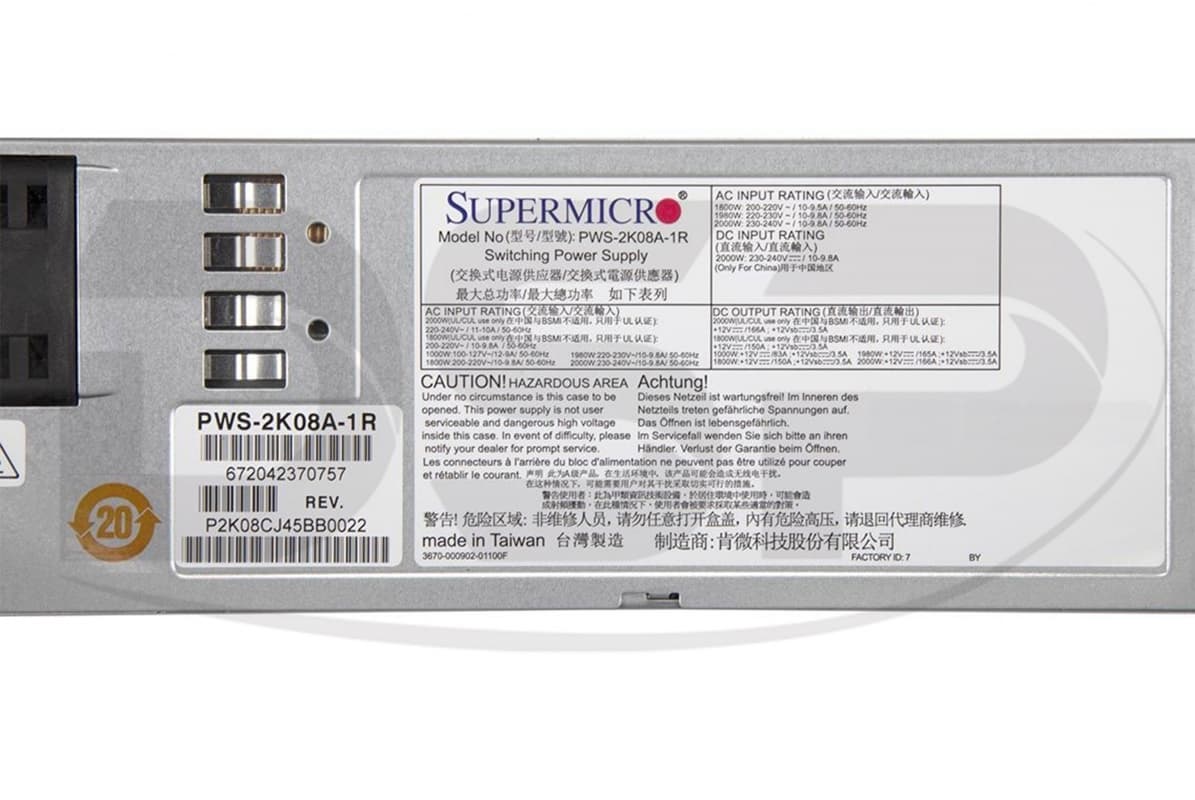 Резервный Блок Питания SuperMicro PWS-2K08A-1R  2000W