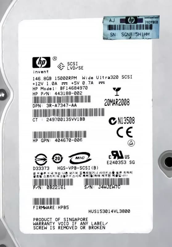 Жесткий диск HP 3R-A7347-AA 146,8Gb U320SCSI 3.5" HDD