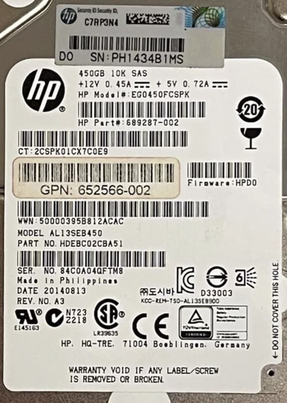 Жесткий диск HP 689287-002 450Gb 10000 SAS 2,5" HDD
