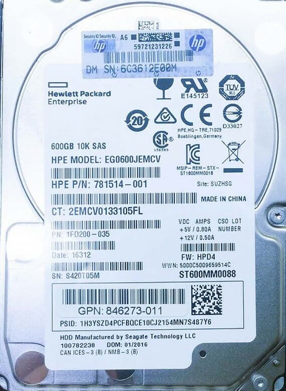 Жесткий диск HP 846273-011 600Gb 10000 SAS 2,5" HDD