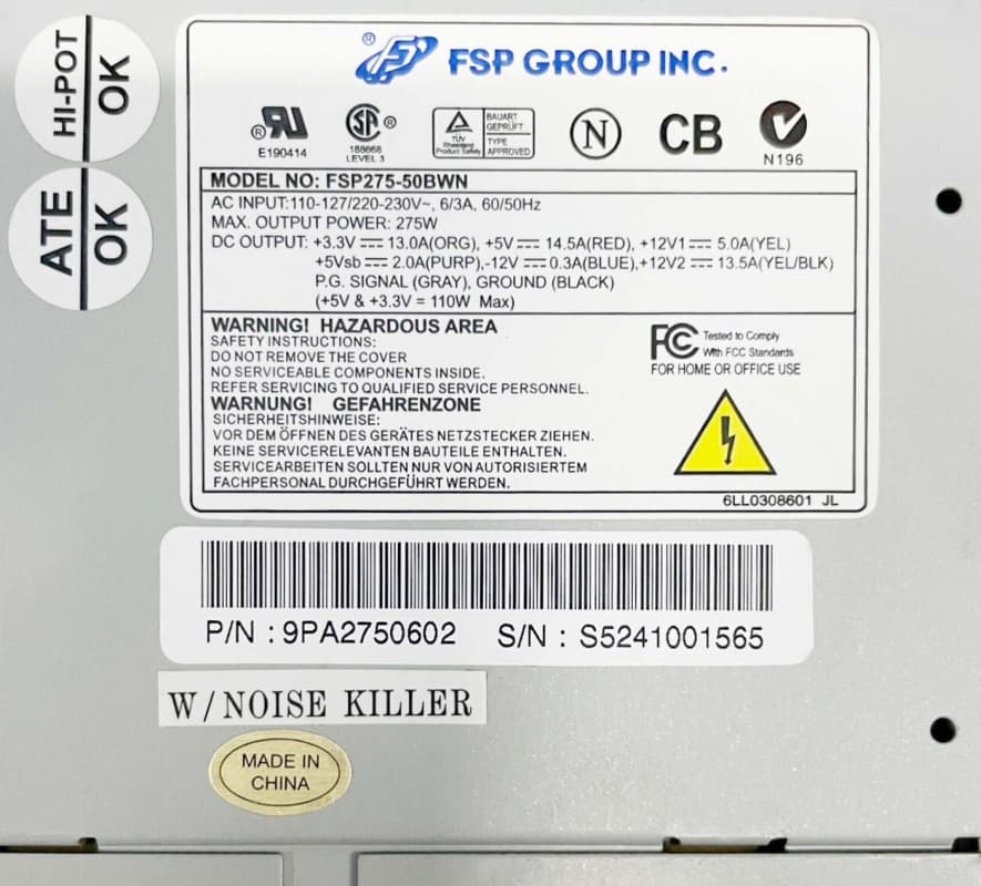 Блок питания FSP FSP275-50BWN 275W