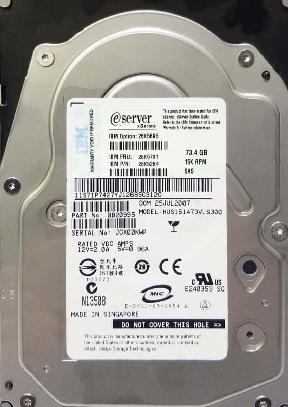 Жесткий диск IBM 26K5264 73,4Gb 15000 SAS 3,5" HDD