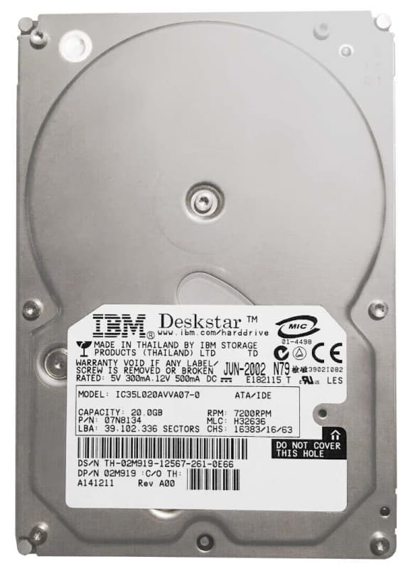 Жесткий диск IBM 07N9207 20Gb IDE 3.5" HDD