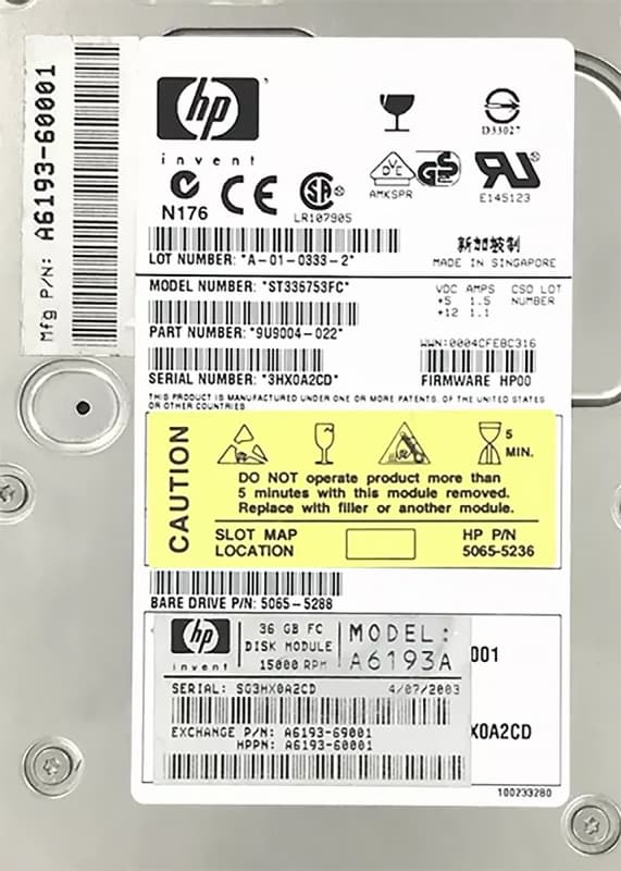Жесткий диск HP 5065-5288 36Gb  Fibre Channel  3,5" HDD