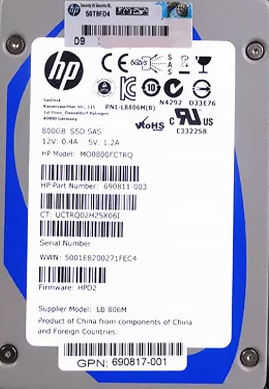 Жесткий диск HP 690817-001 800Gb  SAS 2,5" SSD