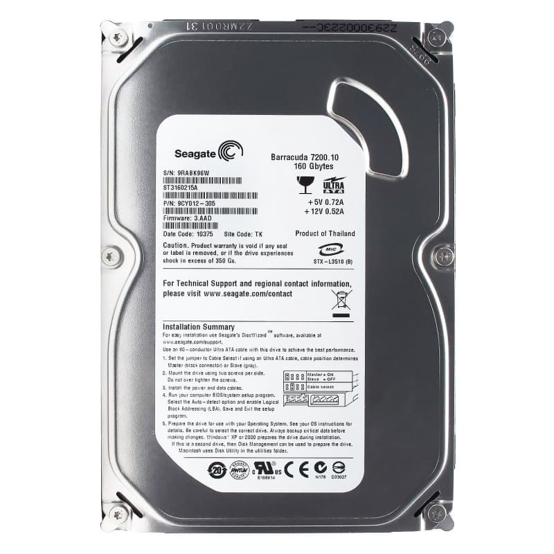 Жесткий диск Seagate ST3160215A 160Gb 7200 IDE 3.5" HDD