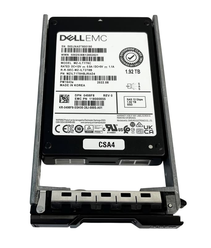 Жесткий диск Dell 498F8 1.92TB SAS 2,5" SSD