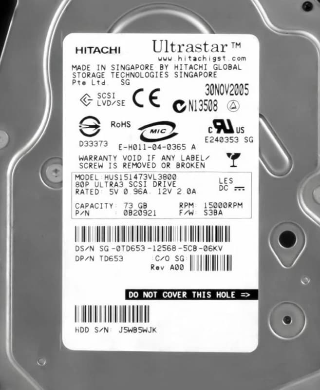 Жесткий диск Dell TD653 73Gb  U320SCSI 3.5" HDD