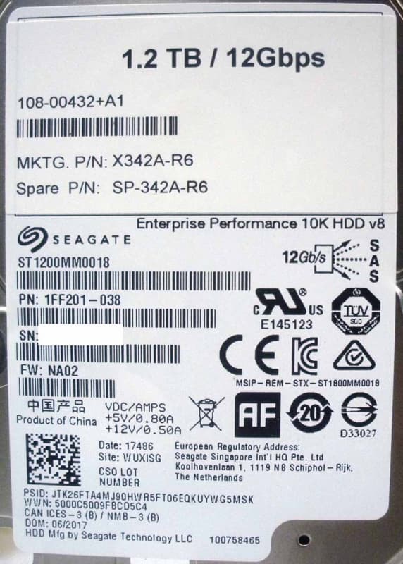 Жесткий диск NetApp 1FF201-038 1.2TB SAS 2,5" HDD