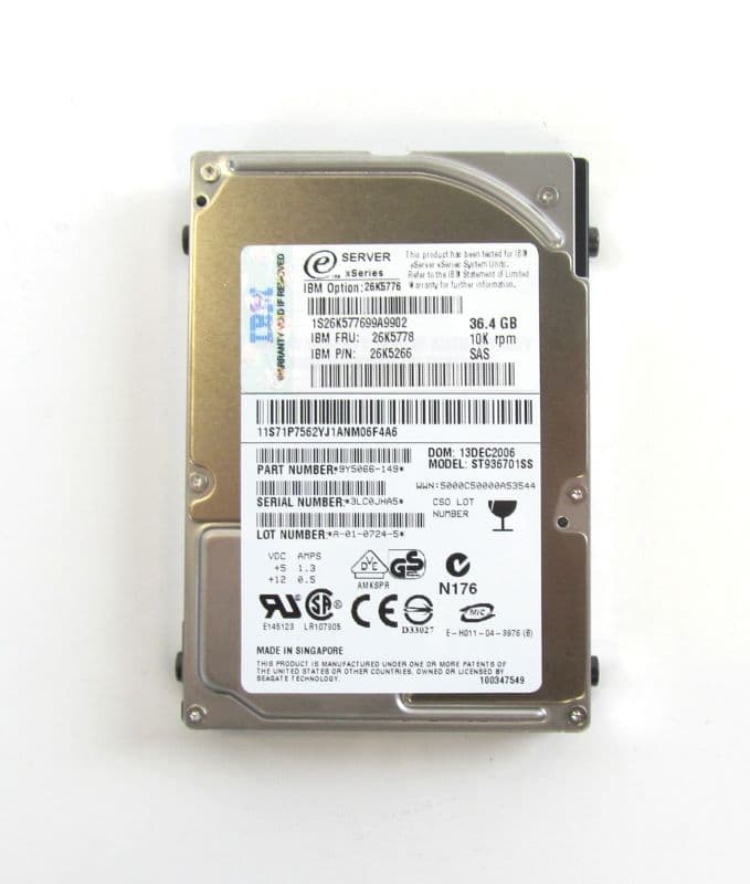 Жесткий диск IBM 26K5266 36Gb 10000 SAS 2,5" HDD