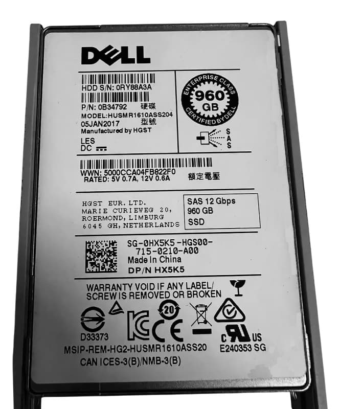 Жесткий диск Dell 0B34792 960Gb SAS 2,5" SSD