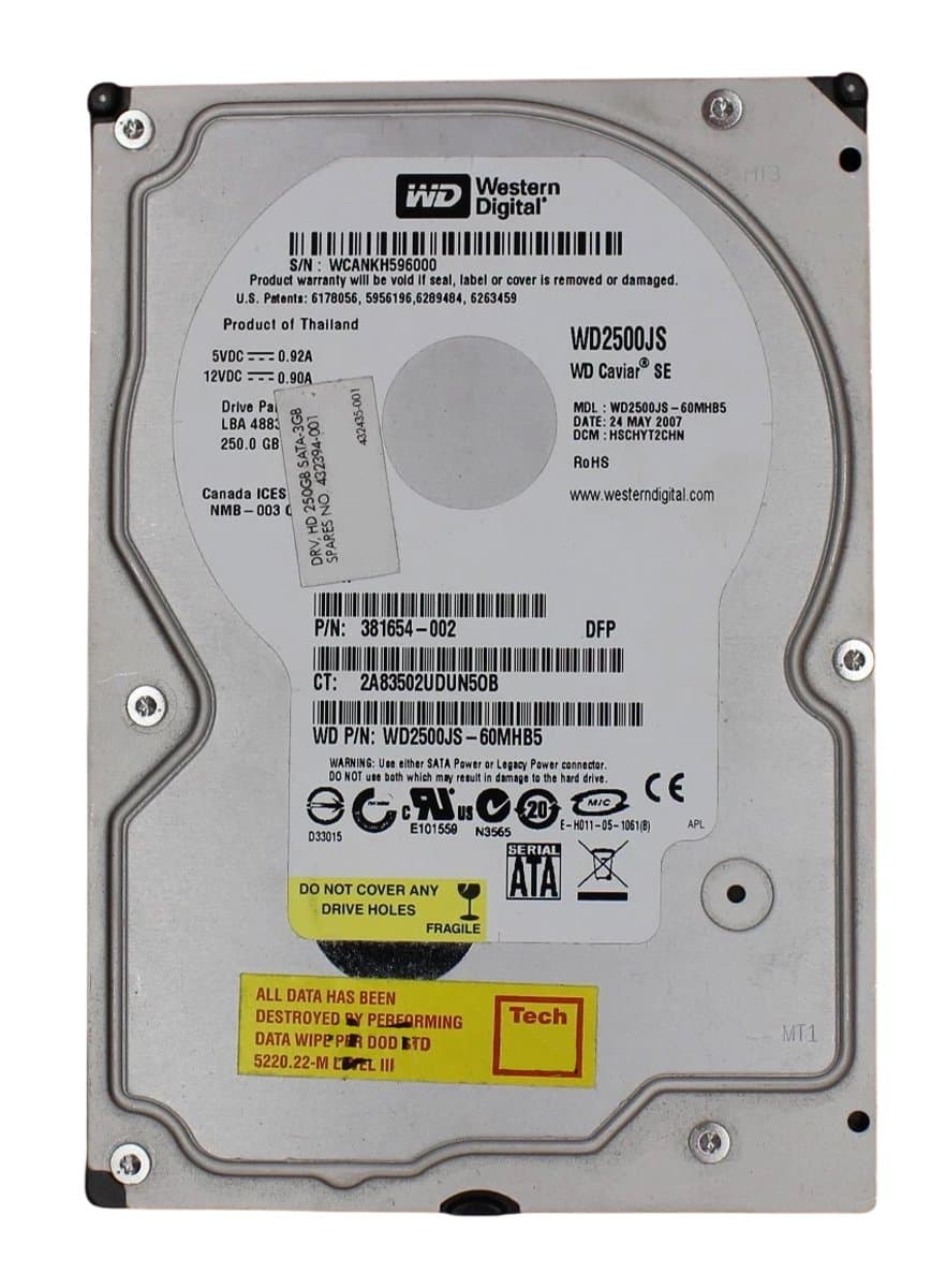 Жесткий диск HP 250Gb 7200 SATAII 3.5" HDD 432435-001