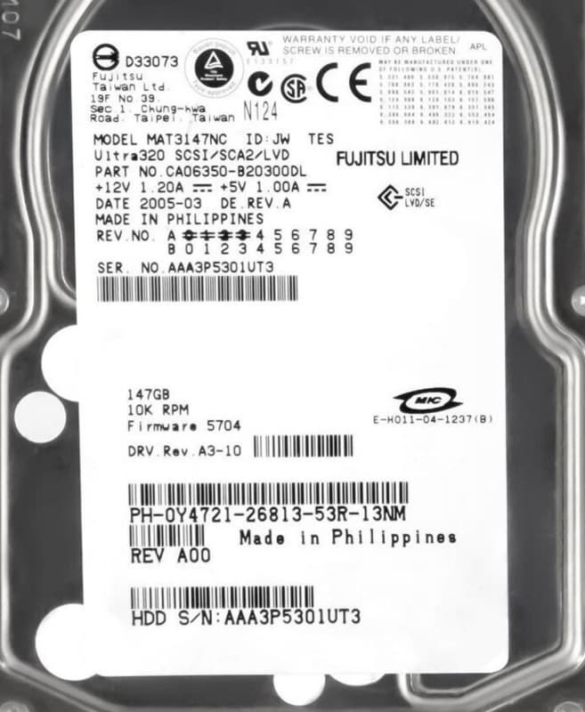 Жесткий диск Dell Y4721 146,8Gb  U320SCSI 3.5" HDD