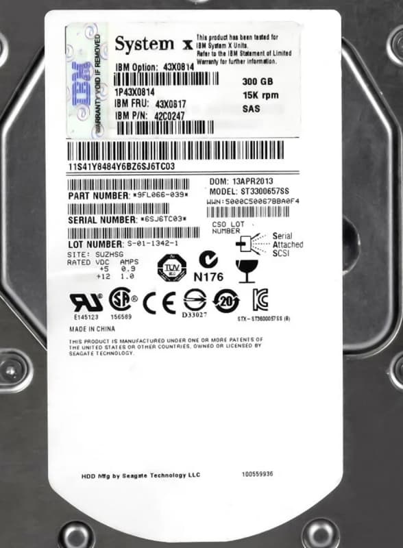 Жесткий диск IBM 43X0817 300Gb  SAS 3,5" HDD