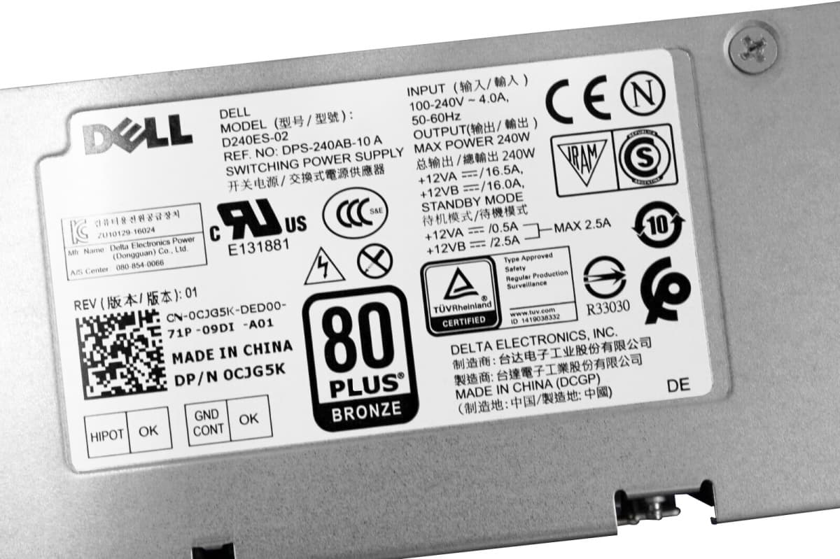 Блок Питания Dell CJG5K 240W