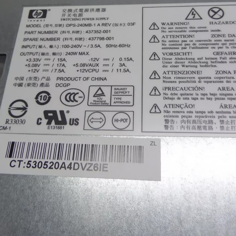 Блок питания HP DPS-240M-1 A 240W