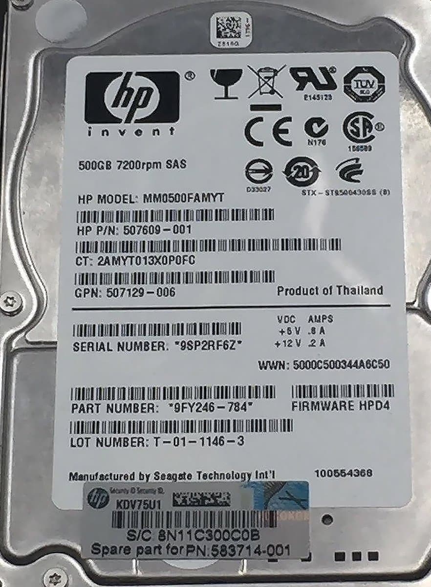 Жесткий диск HP 500Gb 7200 SAS 2.5" HDD AP878A