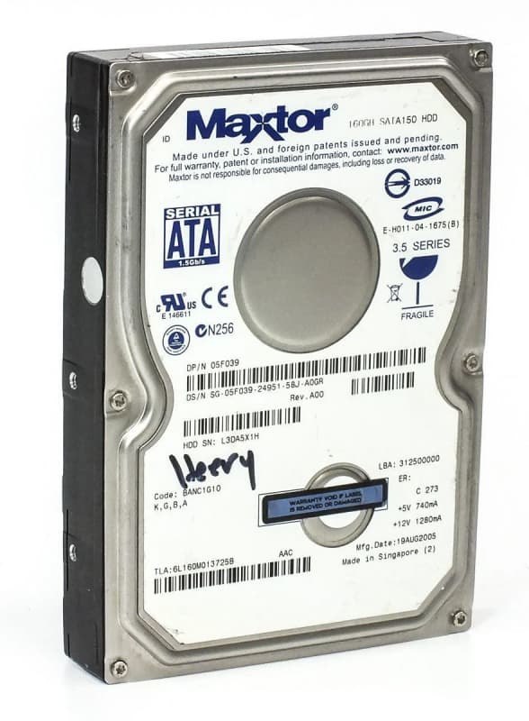 Жесткий диск Dell 05F039 160Gb SATA 3,5" HDD