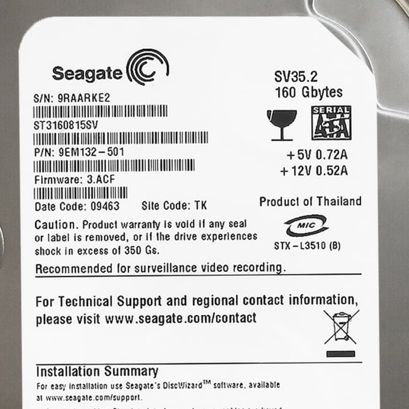 Жесткий диск Seagate ST3160815SV 160Gb  SATAII 3,5" HDD