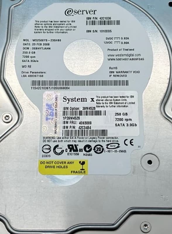 Жесткий диск IBM 39M4526 250Gb 7200 SATAII 3.5" HDD