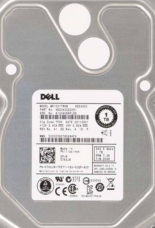 Жесткий диск Dell 7KXJR 1Tb SAS 7200 3,5" HDD