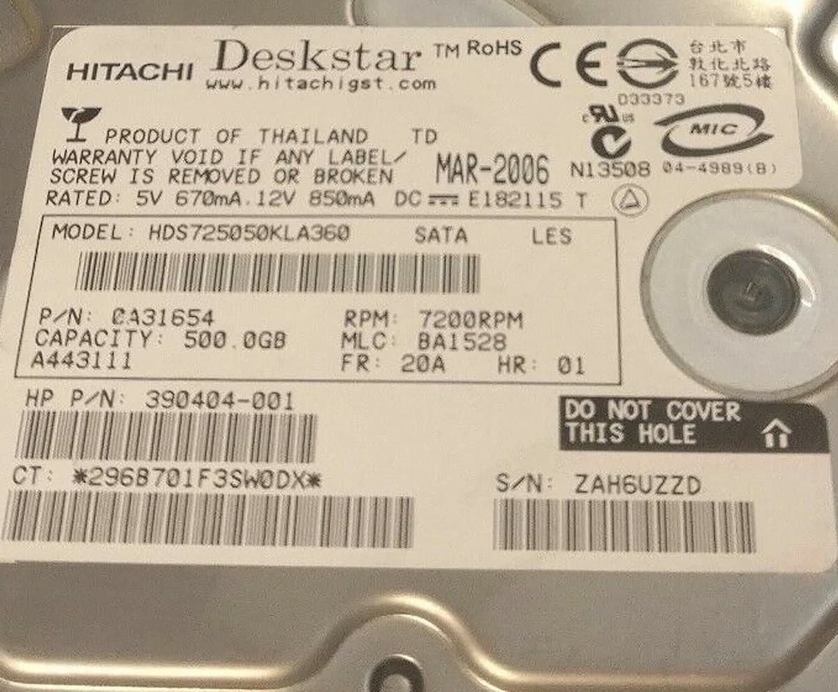 Жесткий диск HP 500Gb 7200 SATAII 3.5" HDD 0A31654