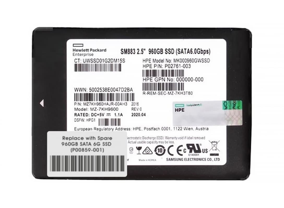 Жесткий Диск HP P00859-001 960Gb SATAIII 2.5" SSD