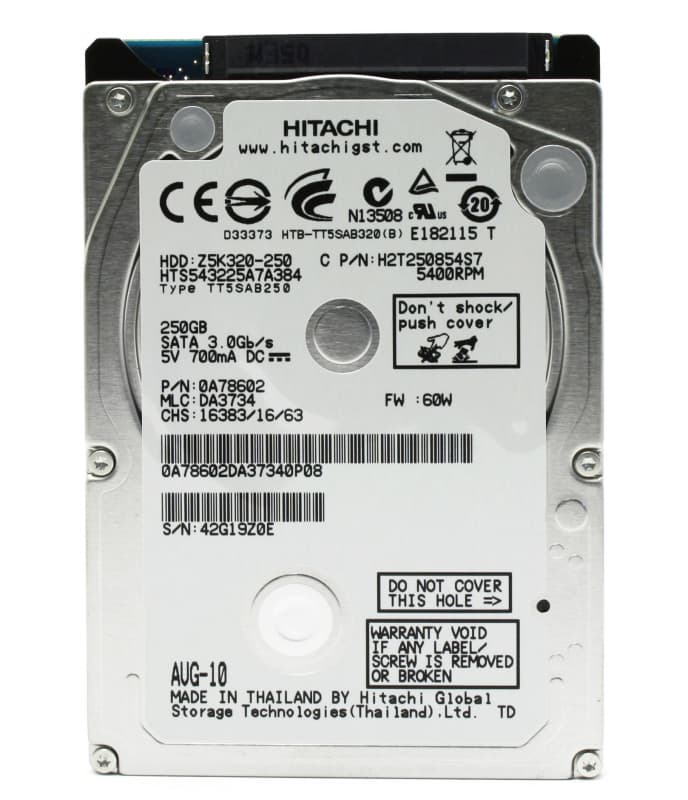 Жесткий Диск Hitachi 0A78602 250Gb 5400 SATAII 2,5" HDD