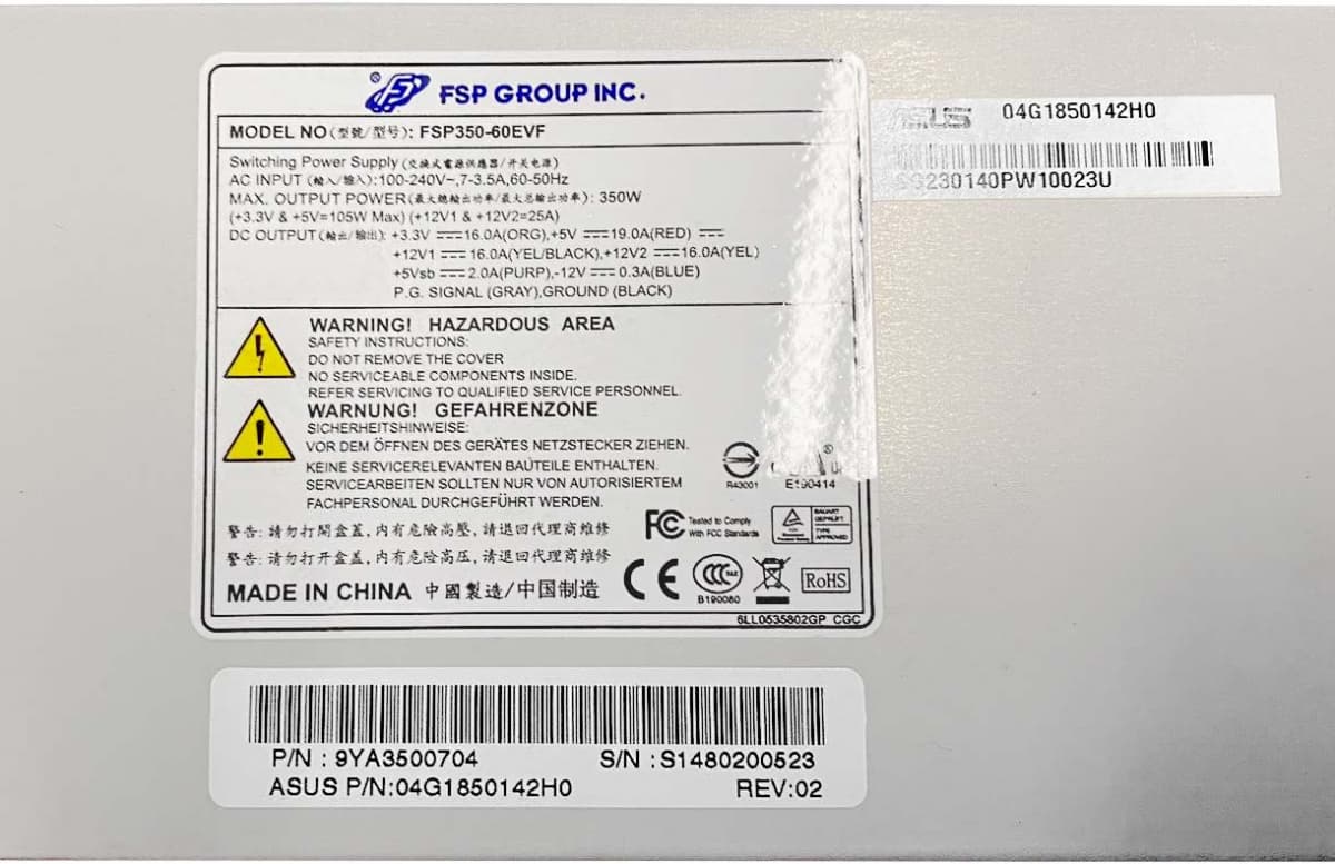 Блок Питания ASUS 04G1850142H0 350W