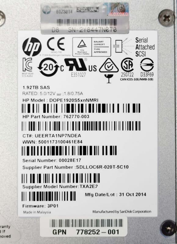 Жесткий диск HP E7Y57A 1,92Tb  SAS 3,5" SSD