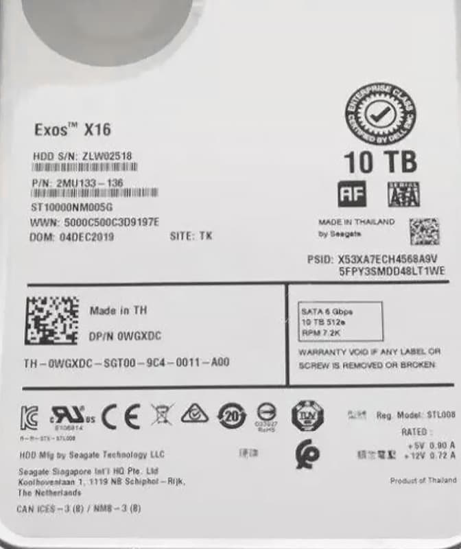 Жесткий диск Dell 2MU133-136 10TB SATAIII 3,5" HDD