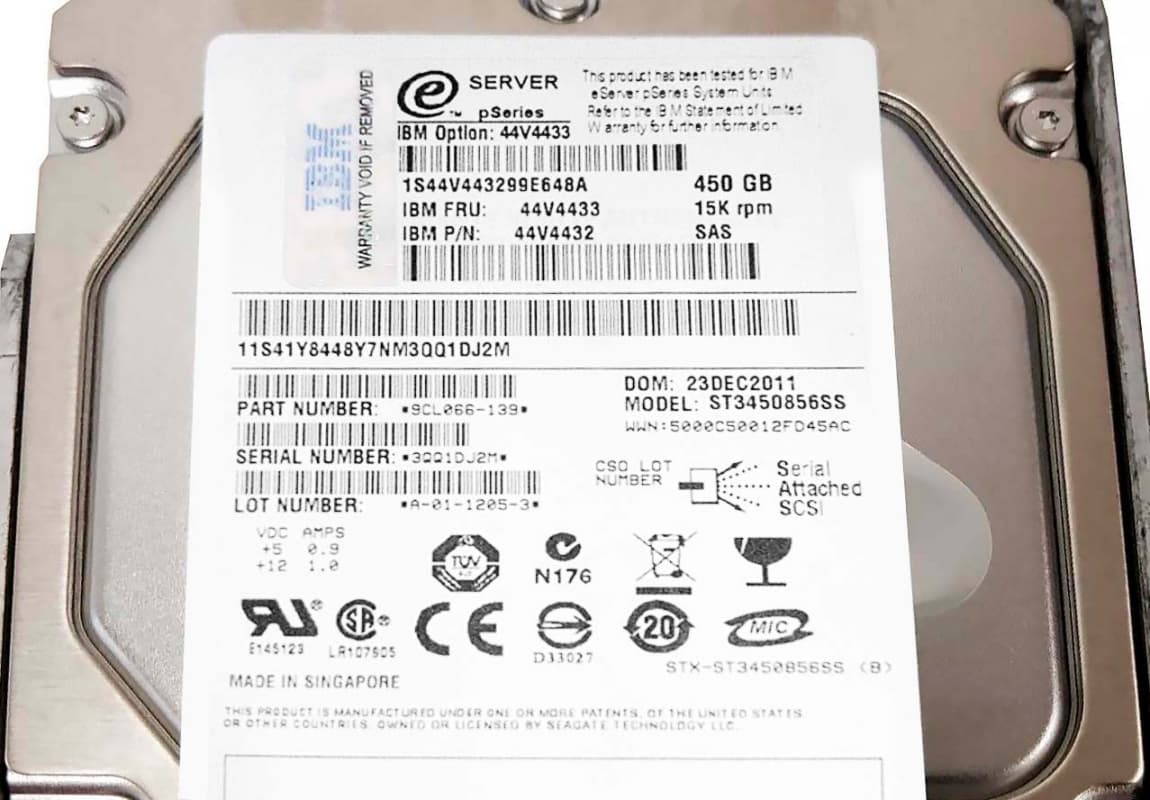 Жесткий диск IBM 44V4433 450Gb  SAS 3,5" HDD