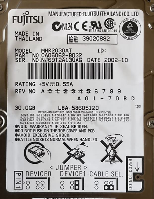 Жесткий диск Fujitsu MHR2030AT 30Gb 4200 IDE 2,5" HDD