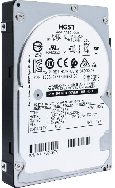 Жесткий диск HGST HUC101818CS4200 1,8Tb 10520 SAS 2,5" HDD