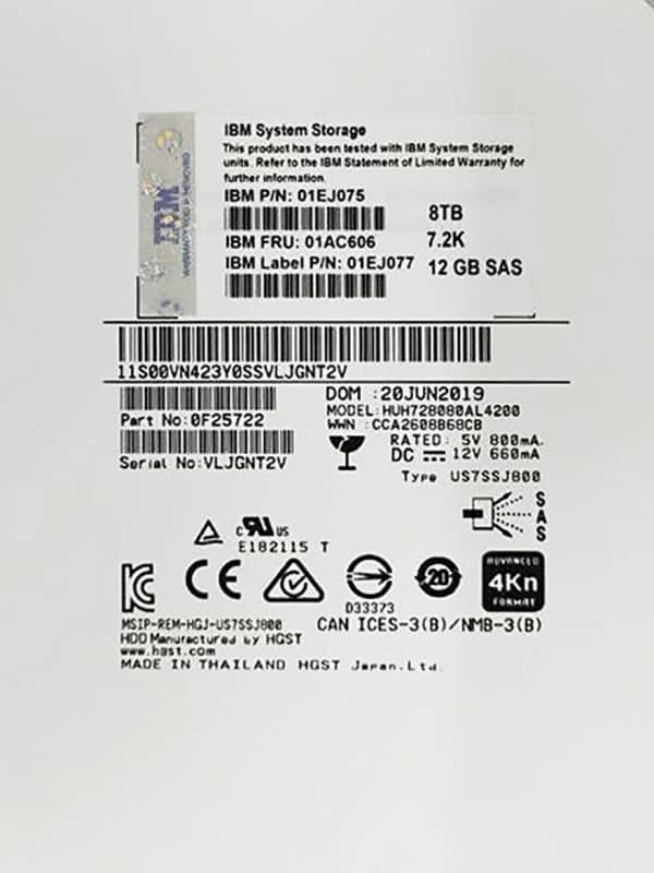 Жесткий диск IBM 0F25722 8Tb 7200 SAS 3,5" HDD