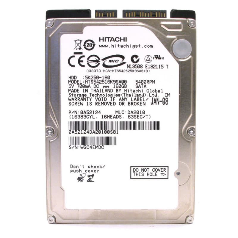 Жесткий диск Hitachi HTS542516K9SA00 160Gb 5400 SATA 2,5" HDD