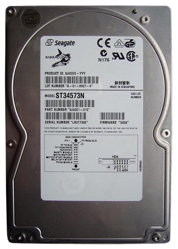 Жесткий диск Seagate 9J4001 4,55Gb 7200 U20SCSI 3.5" HDD