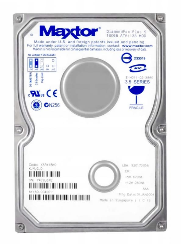Жесткий диск Maxtor 6Y160L0 160Gb 7200 IDE 3.5" HDD
